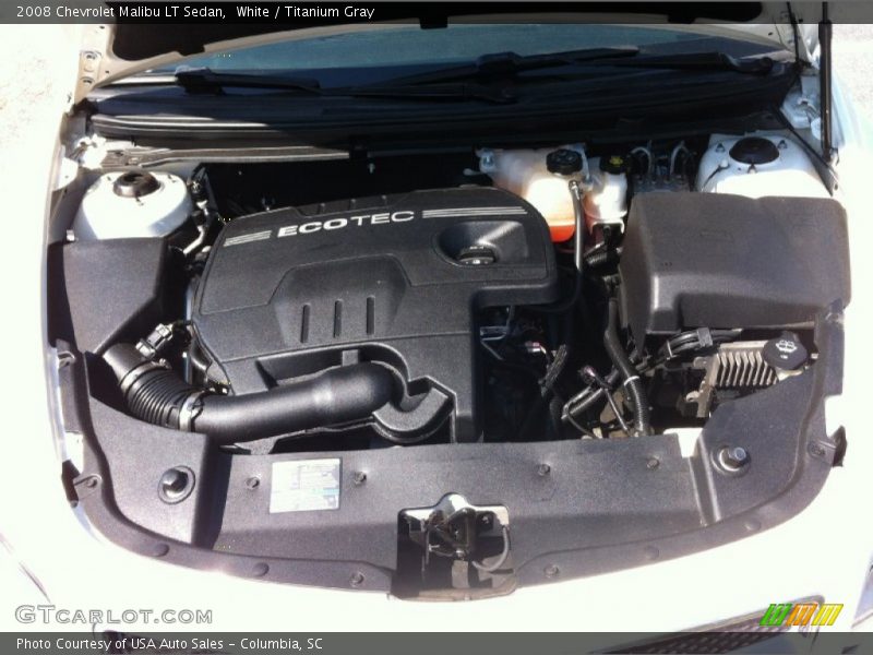 White / Titanium Gray 2008 Chevrolet Malibu LT Sedan