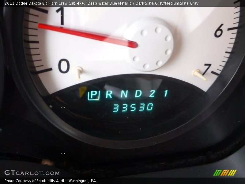 Deep Water Blue Metallic / Dark Slate Gray/Medium Slate Gray 2011 Dodge Dakota Big Horn Crew Cab 4x4