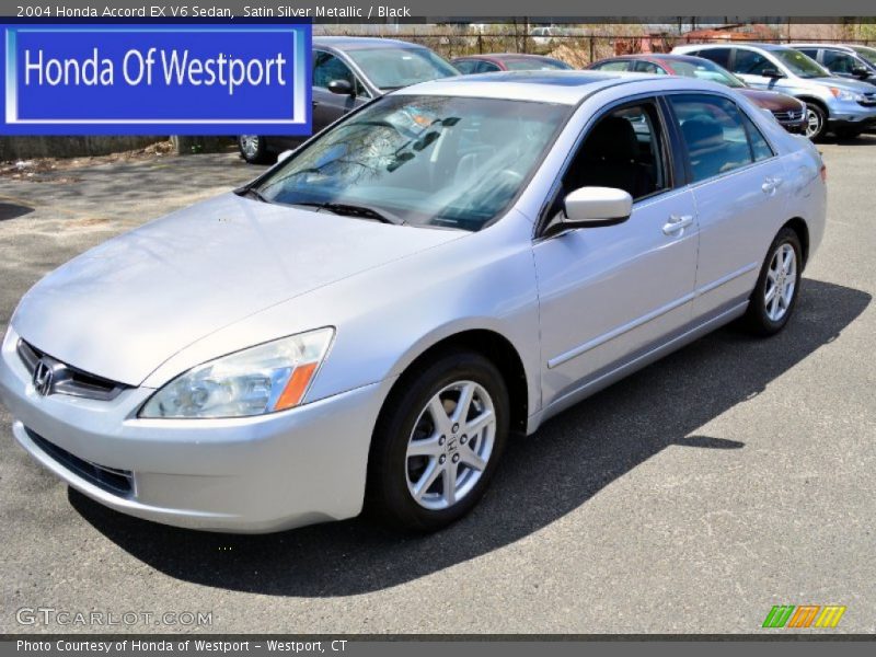 Satin Silver Metallic / Black 2004 Honda Accord EX V6 Sedan