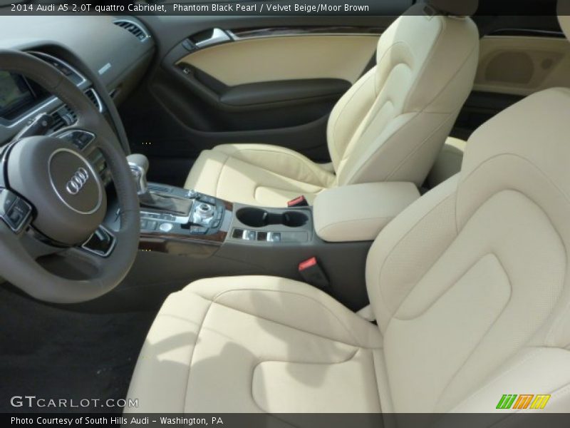 Phantom Black Pearl / Velvet Beige/Moor Brown 2014 Audi A5 2.0T quattro Cabriolet