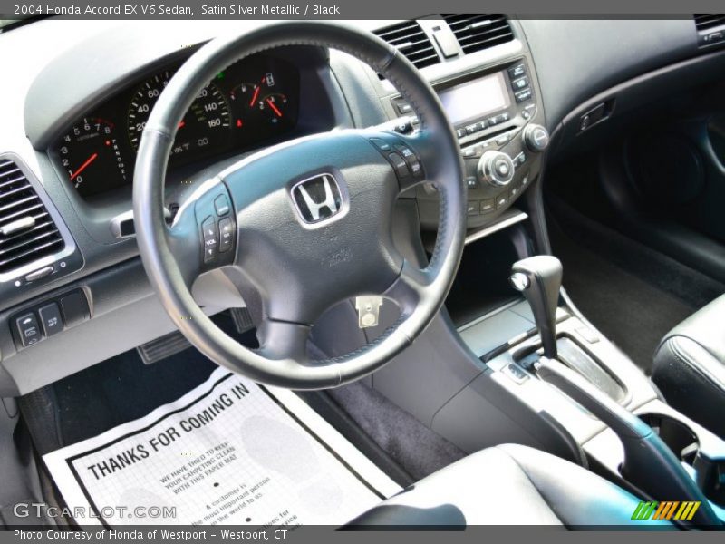 Satin Silver Metallic / Black 2004 Honda Accord EX V6 Sedan