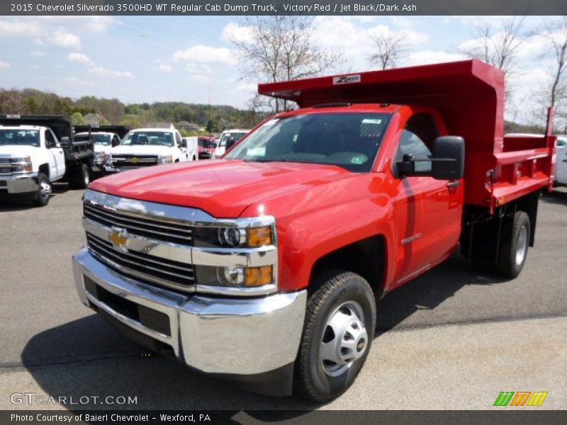 Front 3/4 View of 2015 Silverado 3500HD WT Regular Cab Dump Truck