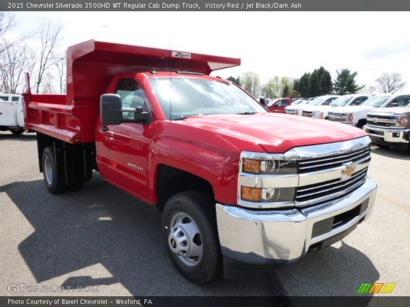Victory Red / Jet Black/Dark Ash 2015 Chevrolet Silverado 3500HD WT Regular Cab Dump Truck