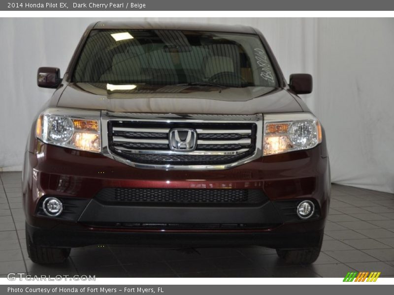Dark Cherry Pearl / Beige 2014 Honda Pilot EX