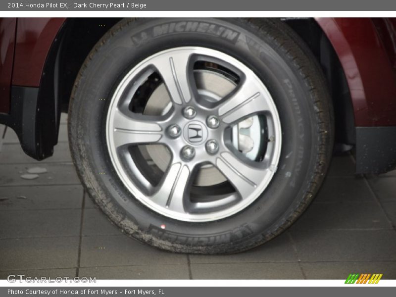 Dark Cherry Pearl / Beige 2014 Honda Pilot EX