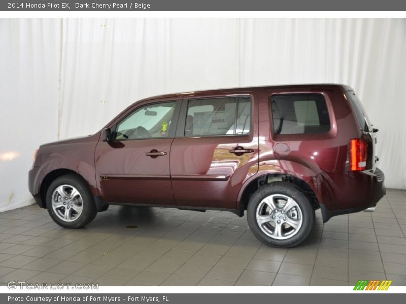 Dark Cherry Pearl / Beige 2014 Honda Pilot EX