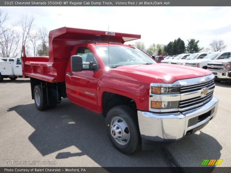 Victory Red / Jet Black/Dark Ash 2015 Chevrolet Silverado 3500HD WT Regular Cab Dump Truck