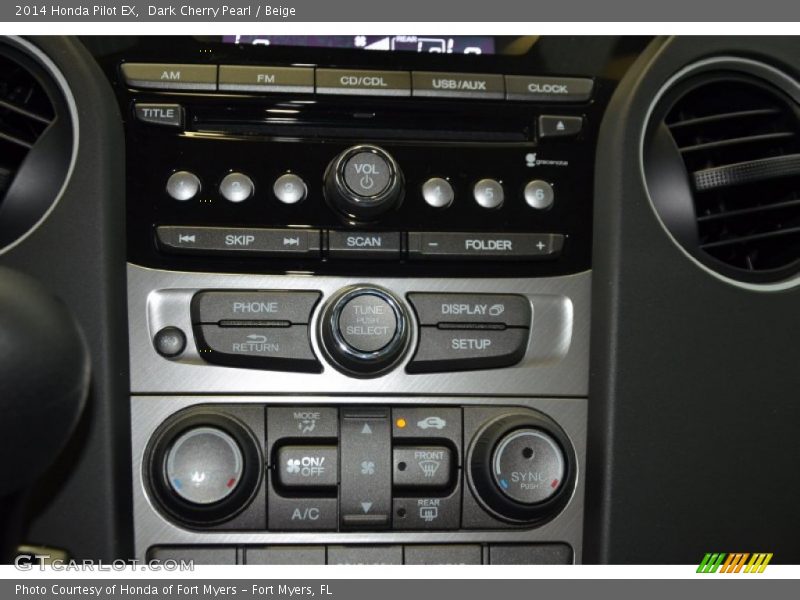 Dark Cherry Pearl / Beige 2014 Honda Pilot EX