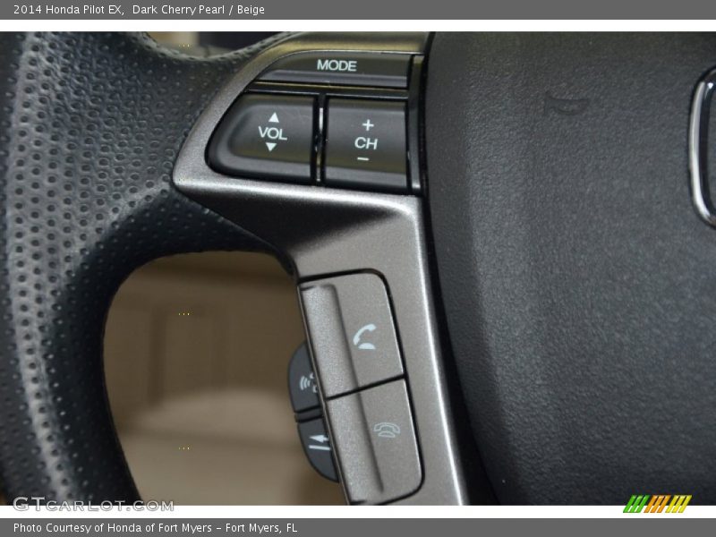 Dark Cherry Pearl / Beige 2014 Honda Pilot EX