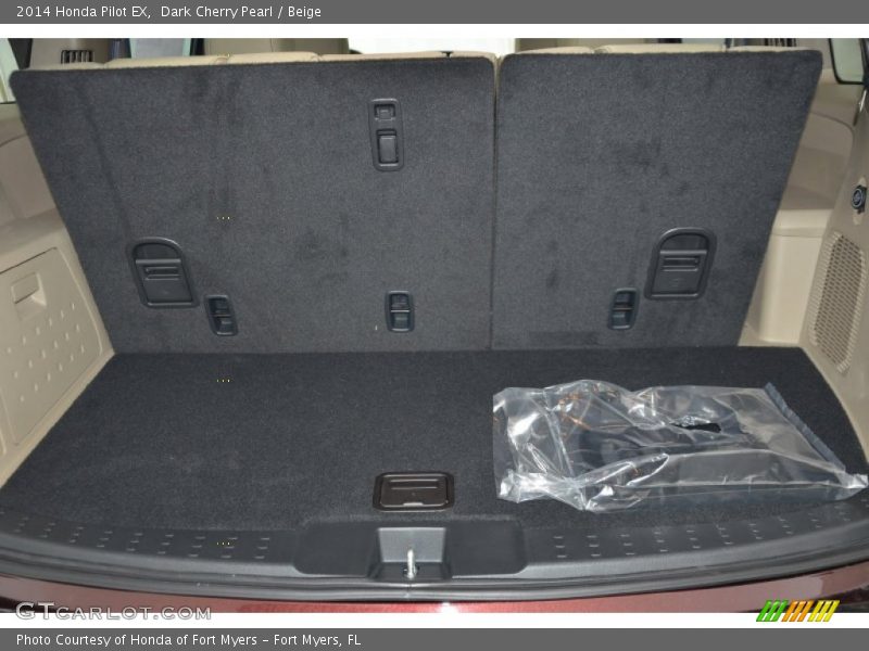 Dark Cherry Pearl / Beige 2014 Honda Pilot EX