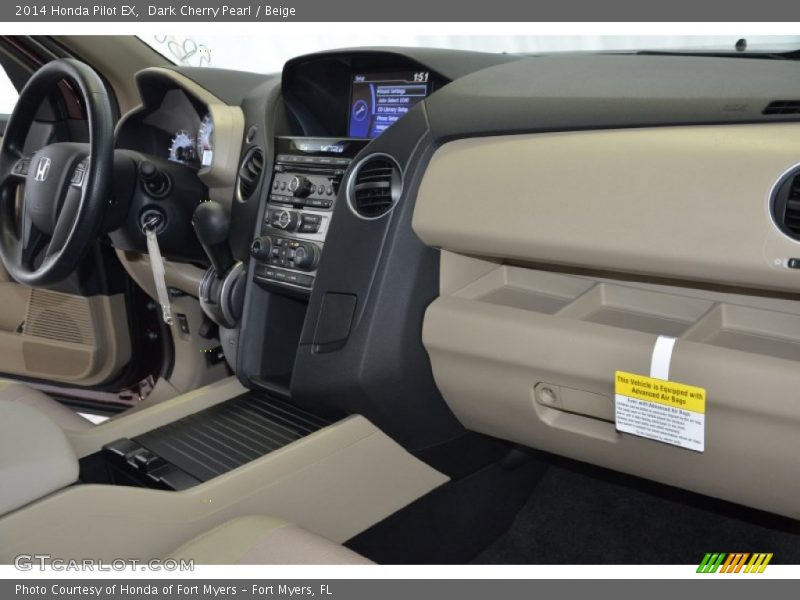 Dark Cherry Pearl / Beige 2014 Honda Pilot EX