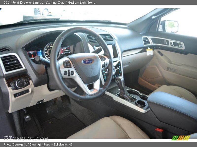 Sterling Gray / Medium Light Stone 2014 Ford Explorer Limited