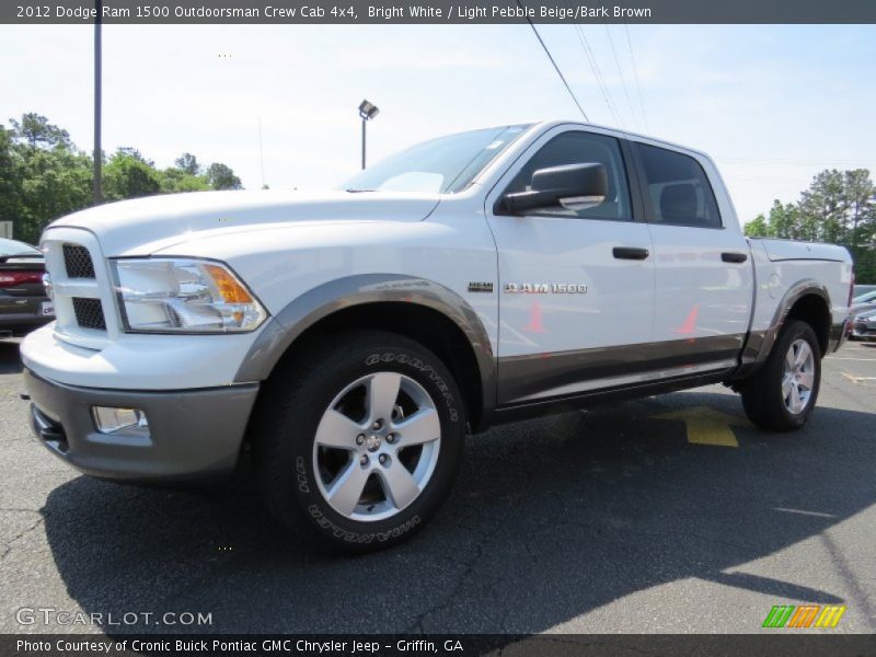Bright White / Light Pebble Beige/Bark Brown 2012 Dodge Ram 1500 Outdoorsman Crew Cab 4x4