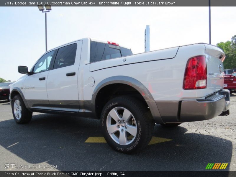 Bright White / Light Pebble Beige/Bark Brown 2012 Dodge Ram 1500 Outdoorsman Crew Cab 4x4