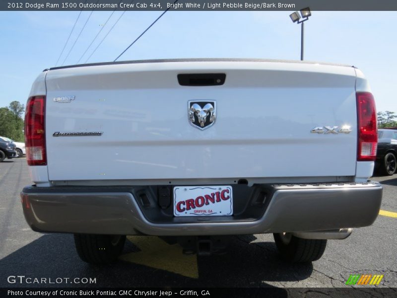 Bright White / Light Pebble Beige/Bark Brown 2012 Dodge Ram 1500 Outdoorsman Crew Cab 4x4