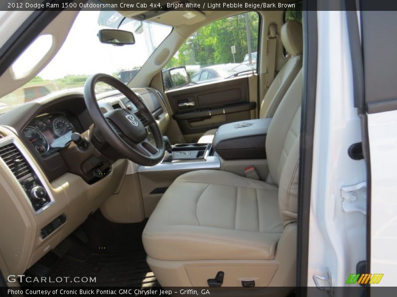 Bright White / Light Pebble Beige/Bark Brown 2012 Dodge Ram 1500 Outdoorsman Crew Cab 4x4