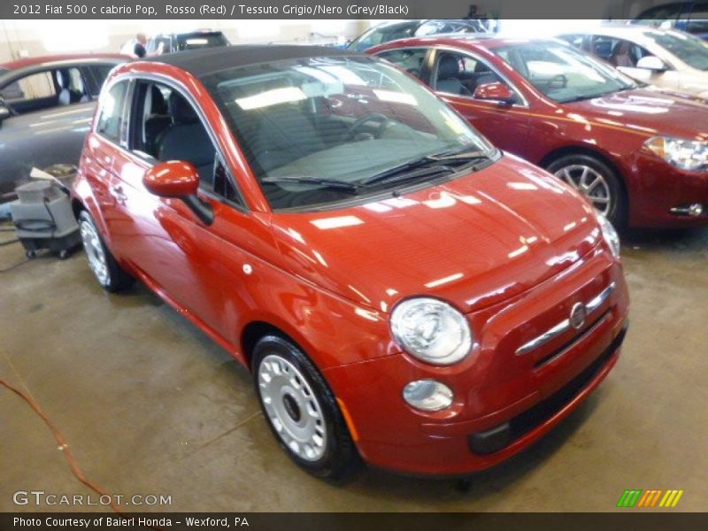 Rosso (Red) / Tessuto Grigio/Nero (Grey/Black) 2012 Fiat 500 c cabrio Pop