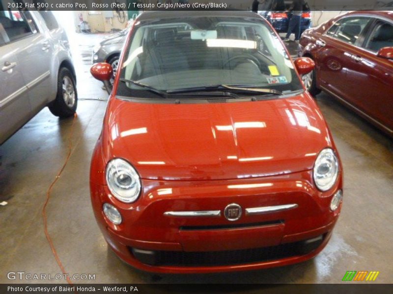 Rosso (Red) / Tessuto Grigio/Nero (Grey/Black) 2012 Fiat 500 c cabrio Pop
