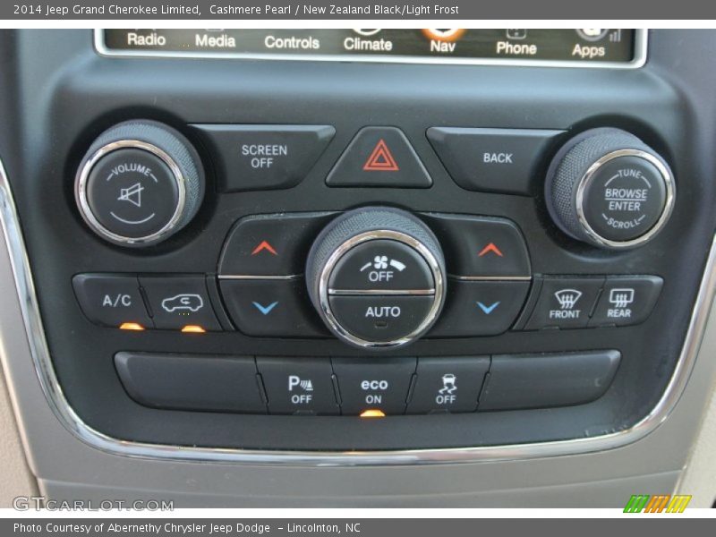 Cashmere Pearl / New Zealand Black/Light Frost 2014 Jeep Grand Cherokee Limited