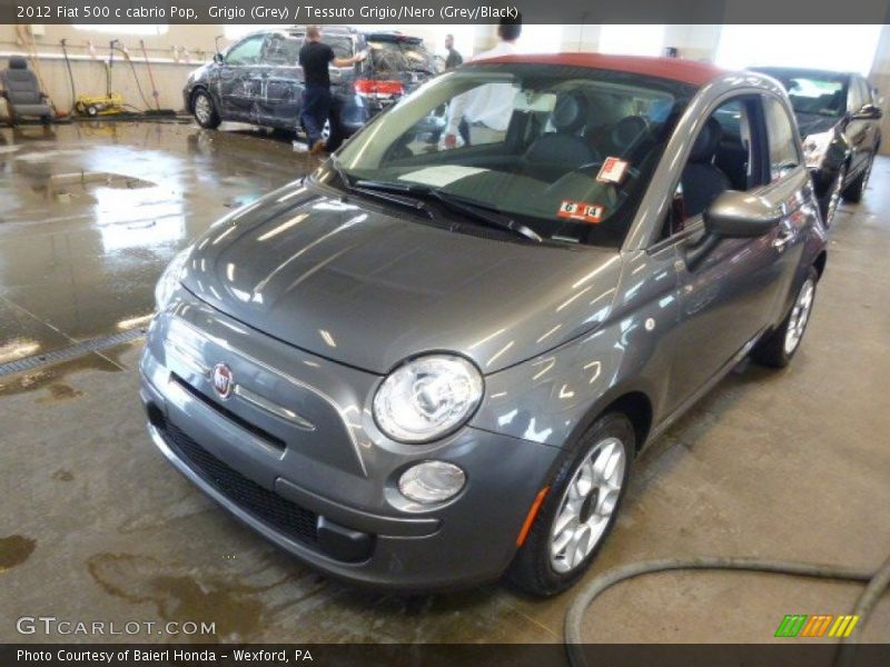 Grigio (Grey) / Tessuto Grigio/Nero (Grey/Black) 2012 Fiat 500 c cabrio Pop