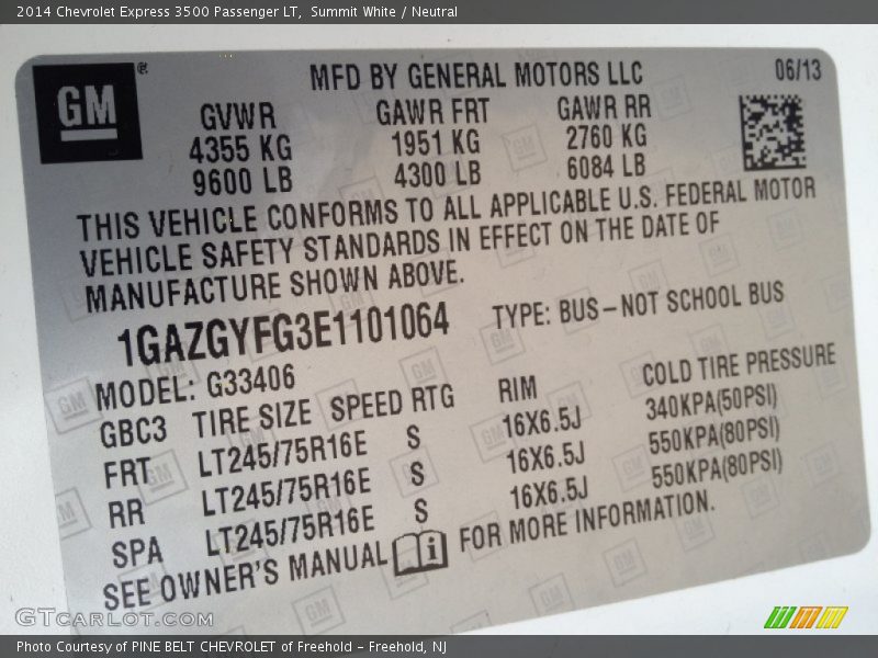 Summit White / Neutral 2014 Chevrolet Express 3500 Passenger LT