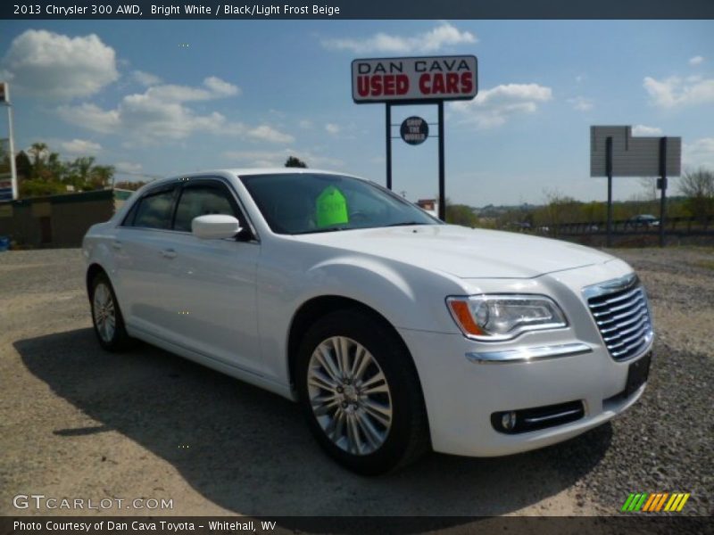 Bright White / Black/Light Frost Beige 2013 Chrysler 300 AWD