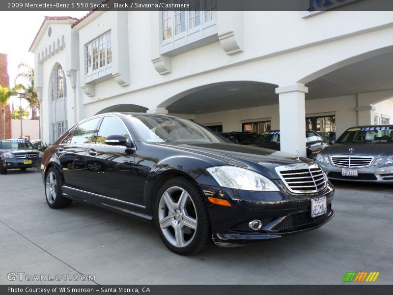 Black / Savanna/Cashmere 2009 Mercedes-Benz S 550 Sedan