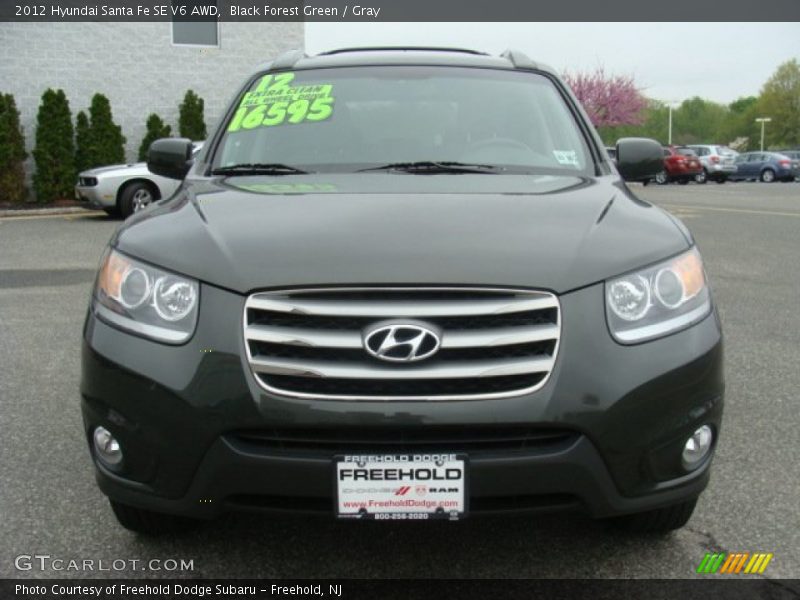 Black Forest Green / Gray 2012 Hyundai Santa Fe SE V6 AWD