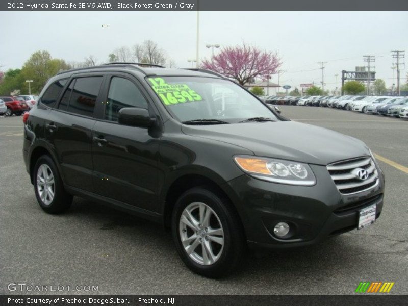 Black Forest Green / Gray 2012 Hyundai Santa Fe SE V6 AWD