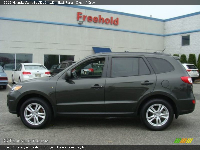 Black Forest Green / Gray 2012 Hyundai Santa Fe SE V6 AWD