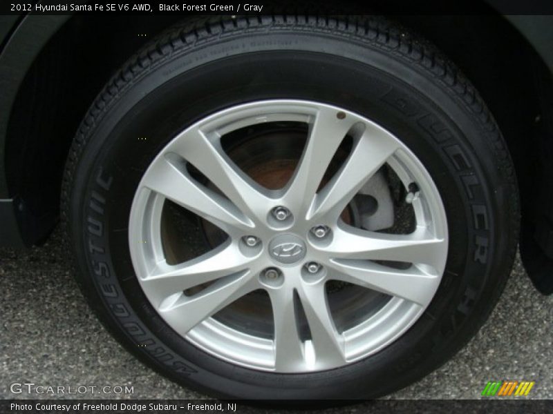 Black Forest Green / Gray 2012 Hyundai Santa Fe SE V6 AWD