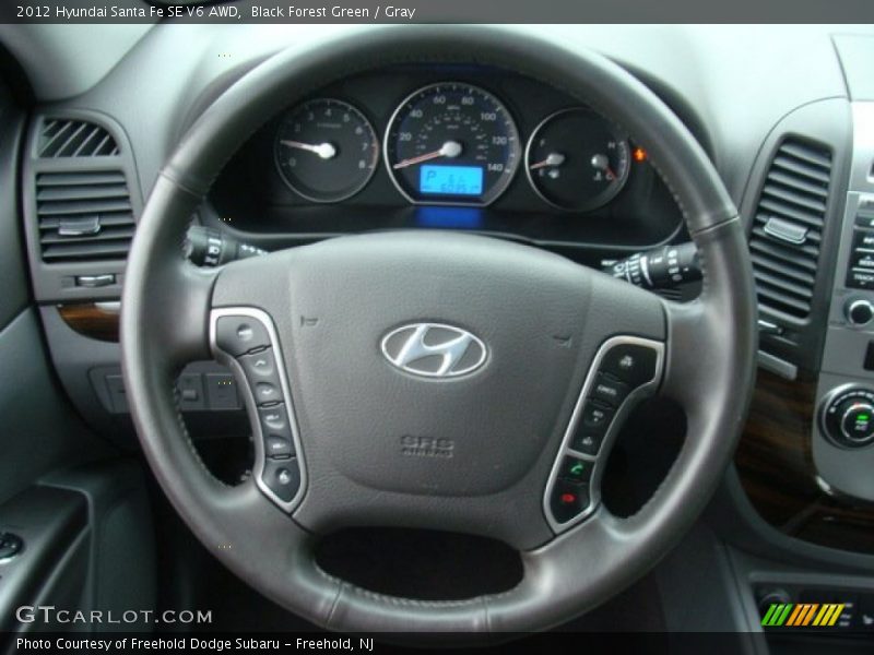 Black Forest Green / Gray 2012 Hyundai Santa Fe SE V6 AWD