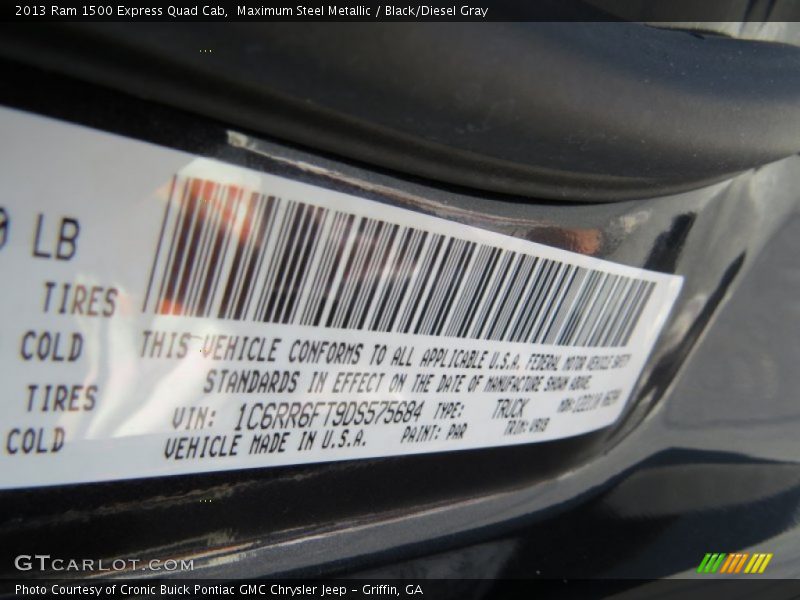 Maximum Steel Metallic / Black/Diesel Gray 2013 Ram 1500 Express Quad Cab