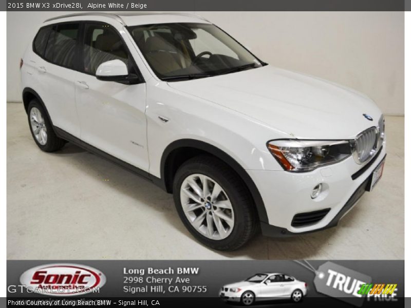 Alpine White / Beige 2015 BMW X3 xDrive28i