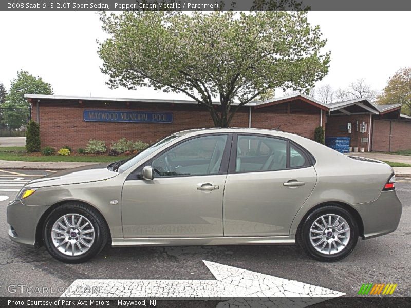 Pepper Green Metallic / Parchment 2008 Saab 9-3 2.0T Sport Sedan
