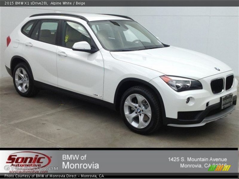 Alpine White / Beige 2015 BMW X1 sDrive28i