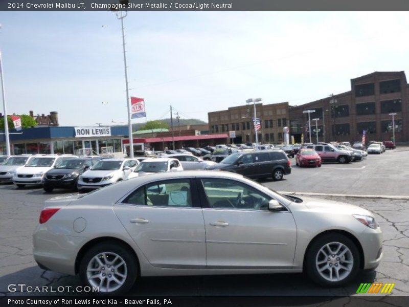 Champagne Silver Metallic / Cocoa/Light Neutral 2014 Chevrolet Malibu LT