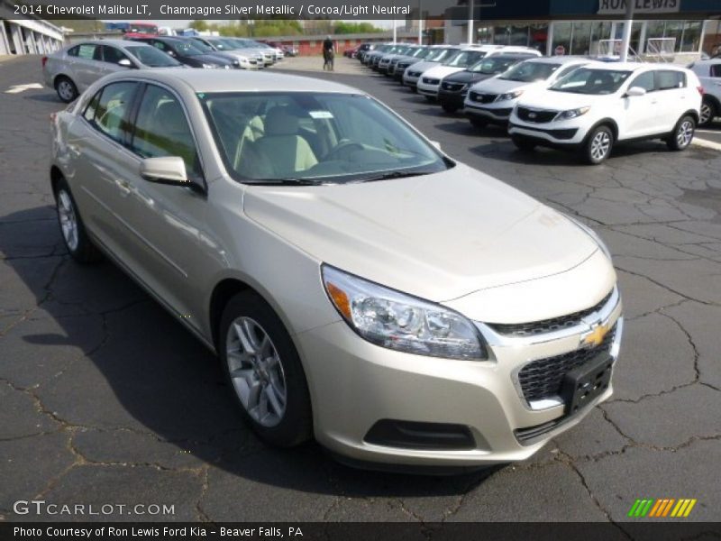 Champagne Silver Metallic / Cocoa/Light Neutral 2014 Chevrolet Malibu LT