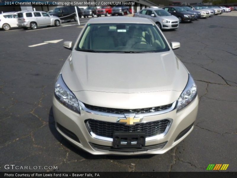 Champagne Silver Metallic / Cocoa/Light Neutral 2014 Chevrolet Malibu LT