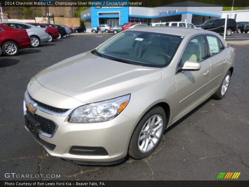 Champagne Silver Metallic / Cocoa/Light Neutral 2014 Chevrolet Malibu LT