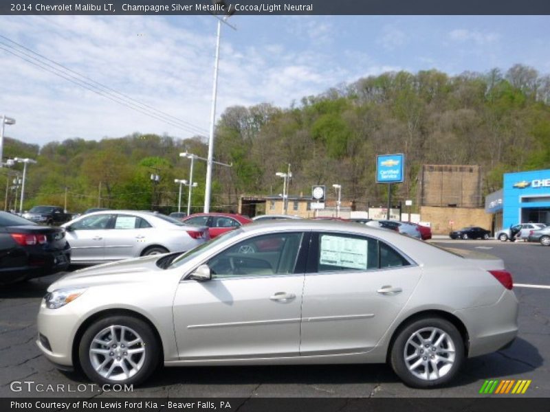 Champagne Silver Metallic / Cocoa/Light Neutral 2014 Chevrolet Malibu LT