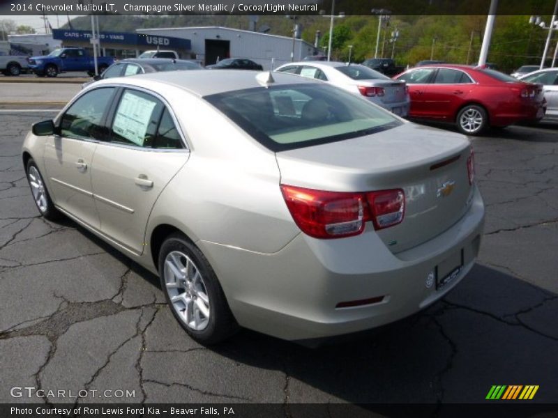 Champagne Silver Metallic / Cocoa/Light Neutral 2014 Chevrolet Malibu LT