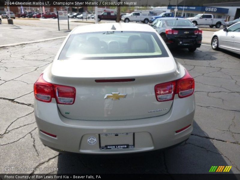 Champagne Silver Metallic / Cocoa/Light Neutral 2014 Chevrolet Malibu LT