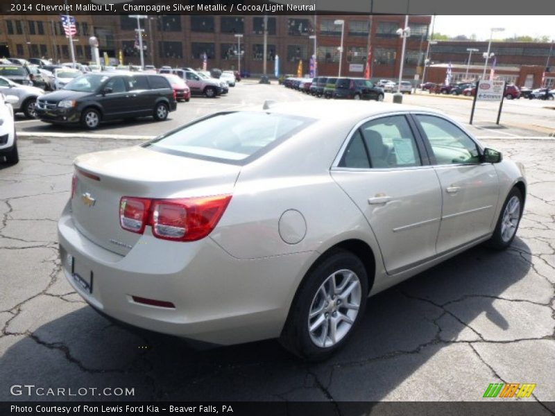 Champagne Silver Metallic / Cocoa/Light Neutral 2014 Chevrolet Malibu LT
