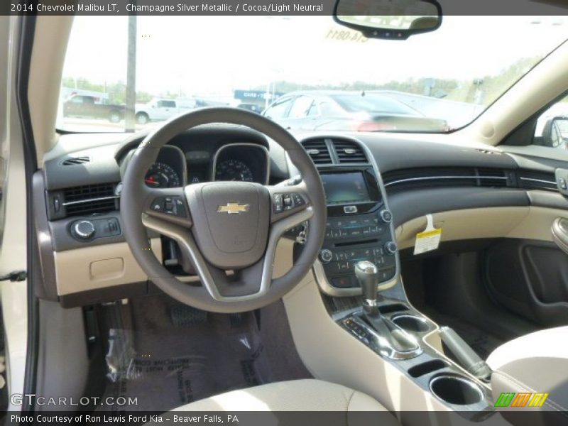 Champagne Silver Metallic / Cocoa/Light Neutral 2014 Chevrolet Malibu LT