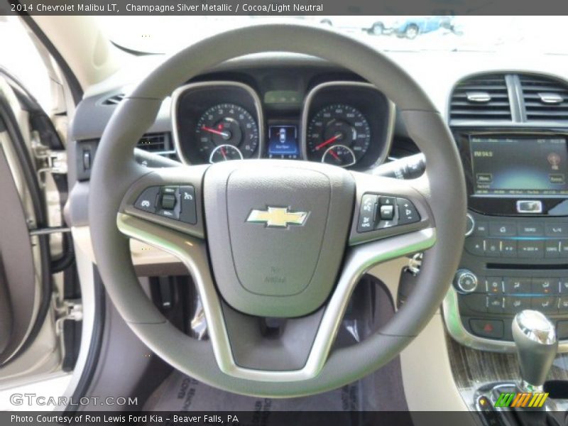 Champagne Silver Metallic / Cocoa/Light Neutral 2014 Chevrolet Malibu LT