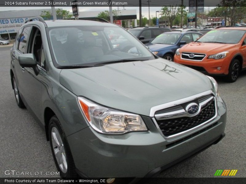 Jasmin Green Metallic / Platinum 2014 Subaru Forester 2.5i Limited