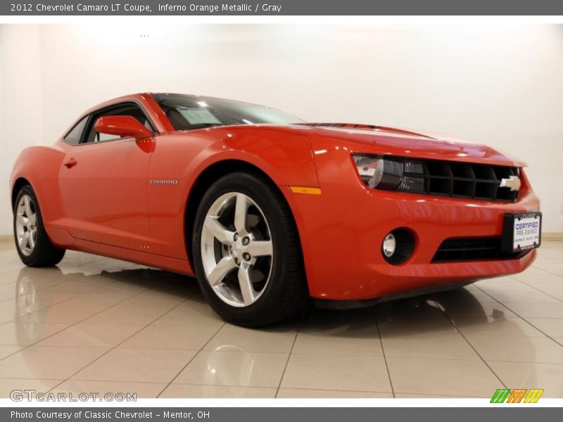 Inferno Orange Metallic / Gray 2012 Chevrolet Camaro LT Coupe