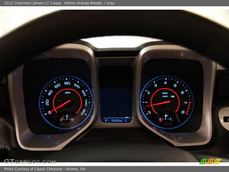 Inferno Orange Metallic / Gray 2012 Chevrolet Camaro LT Coupe