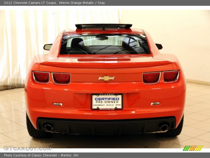 Inferno Orange Metallic / Gray 2012 Chevrolet Camaro LT Coupe